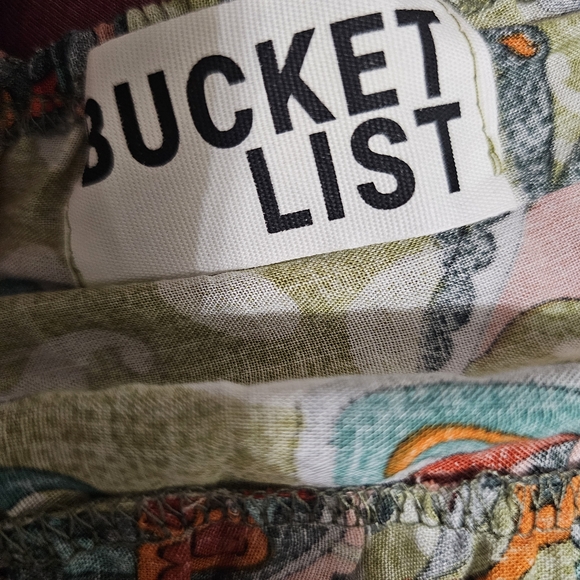 BUCKETLIST Green and Orange Tiered Sundress - Picture 2 of 3